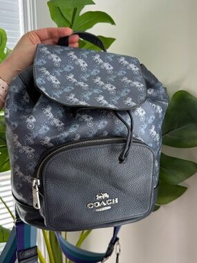 COACH Black Printed Signature Backpack